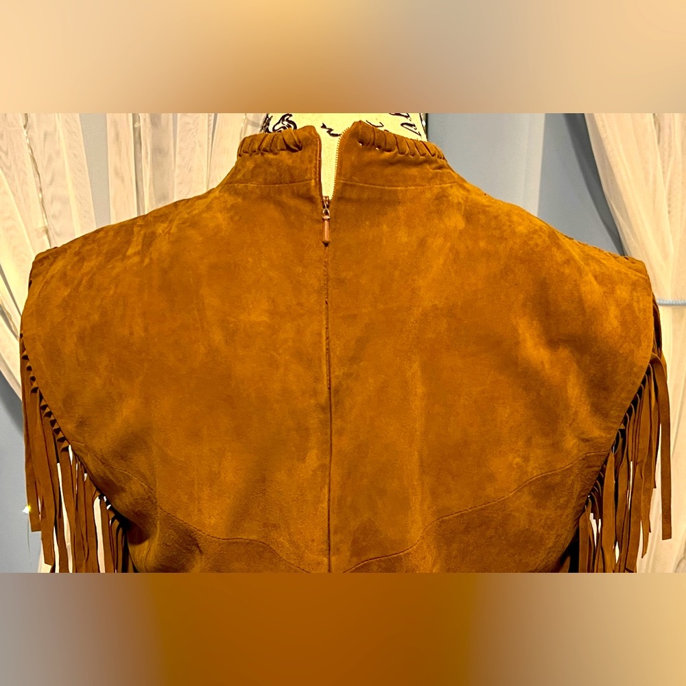 🌰WALTER BAKER LEATHER DRESS WITH FRINGE NWOT🌰VERY SOFT , RARE TO FIND - Picture 6 of 12